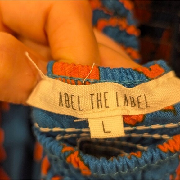 Anthropology ABEL THE LABEL Charlotte Floral Boho Halter Blue Long Maxi Dress L - Picture 7 of 10